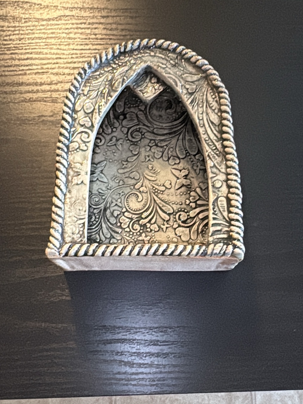 Studio Art One-of-a-Kind Ceramic Shrine Niche Altar Art 6”Stamped Carol Eaton